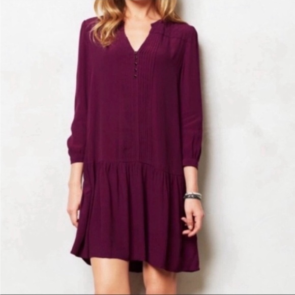 ANTHROPOLOGIE Maeve Galina dress purple sangría - Picture 2 of 7